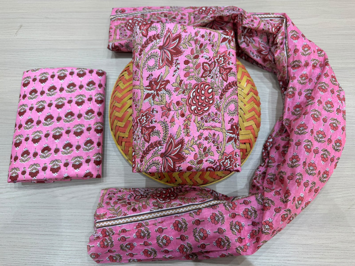 Cotton Suit with Cotton Dupatta