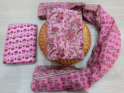 Cotton Suit with Cotton Dupatta