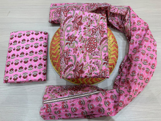 Cotton Suit with Cotton Dupatta