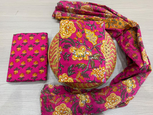 Cotton Suit with Cotton Dupatta