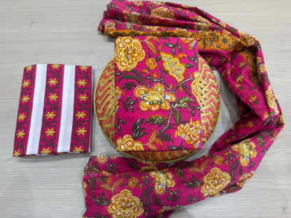 Cotton Suit with Cotton Dupatta