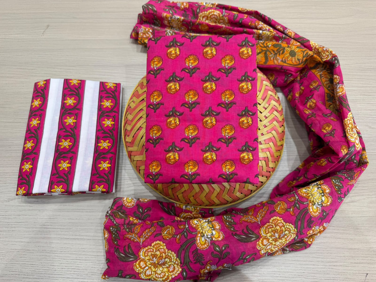 Cotton Suit with Cotton Dupatta