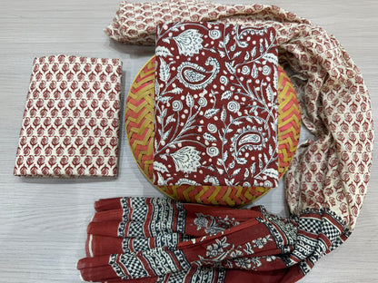 Cotton Suit with Cotton Dupatta