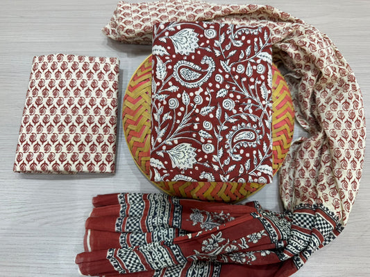 Cotton Suit with Cotton Dupatta
