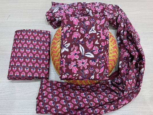 Cotton Suit with Cotton Dupatta