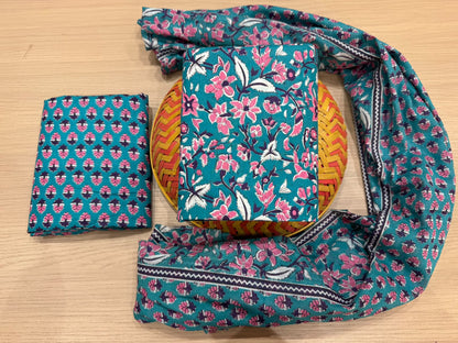 Cotton Suit with Cotton Dupatta