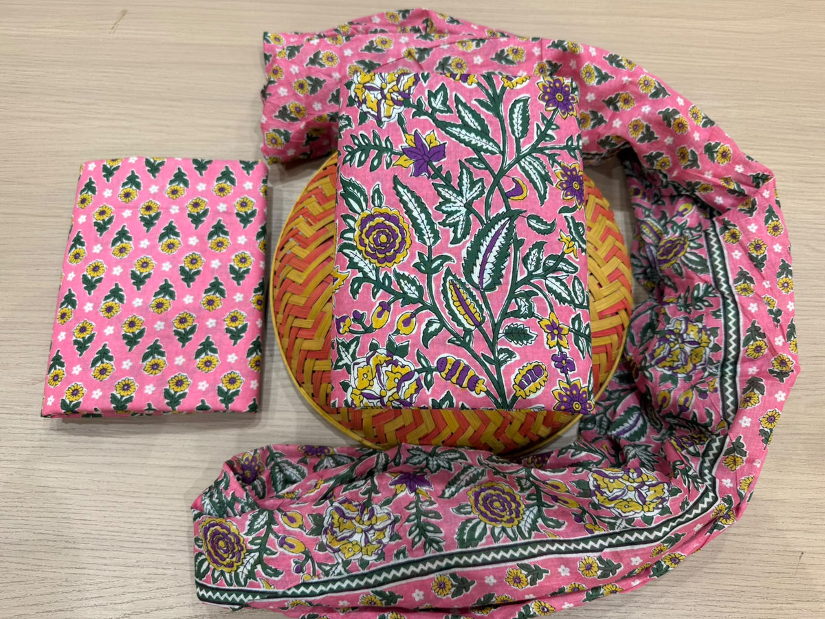 Cotton Suit with Cotton Dupatta