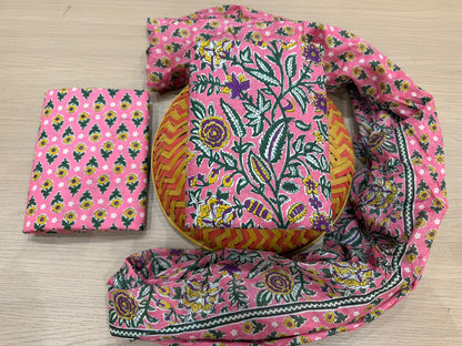 Cotton Suit with Cotton Dupatta
