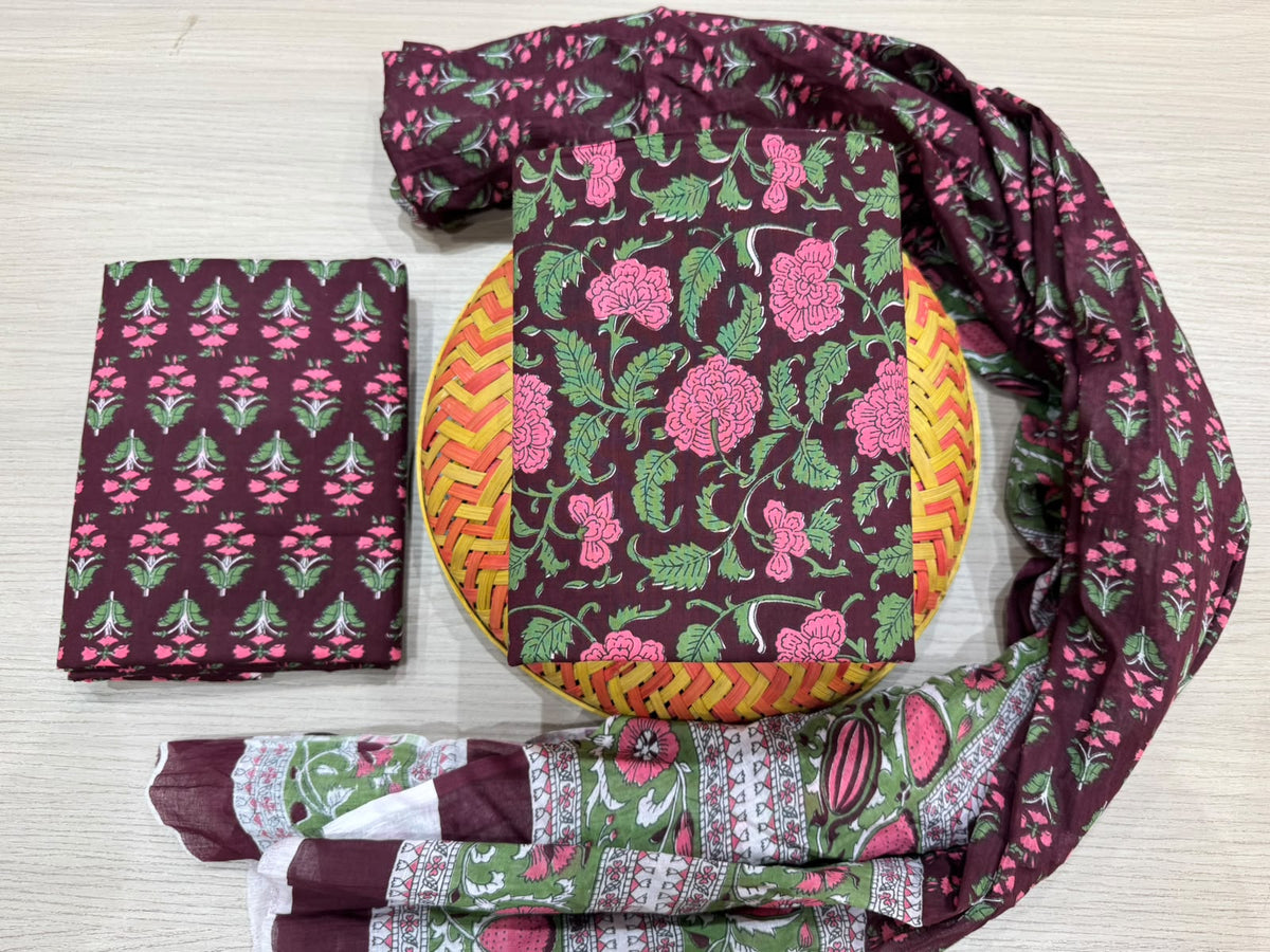 Cotton Suit with Cotton Dupatta