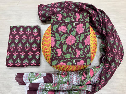 Cotton Suit with Cotton Dupatta