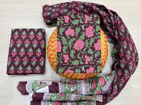 Cotton Suit with Cotton Dupatta