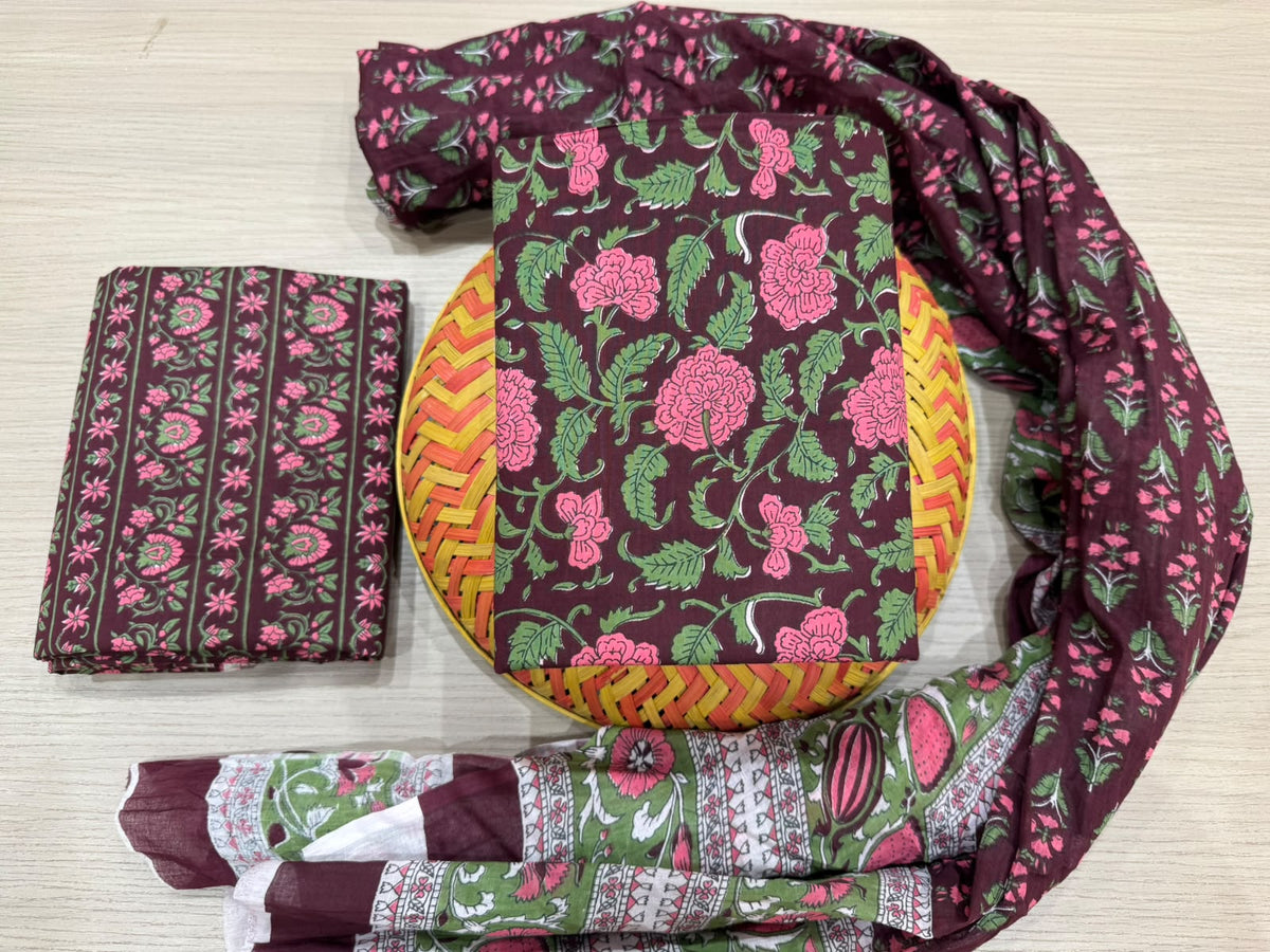 Cotton Suit with Cotton Dupatta