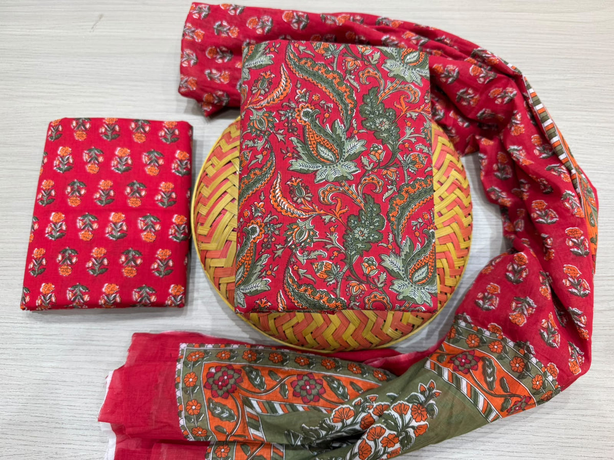 Cotton Suit with Cotton Dupatta