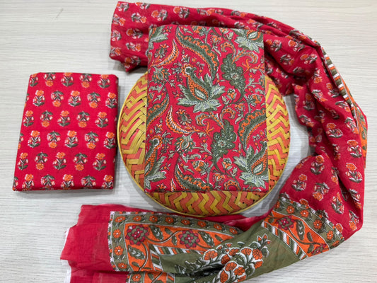 Cotton Suit with Cotton Dupatta