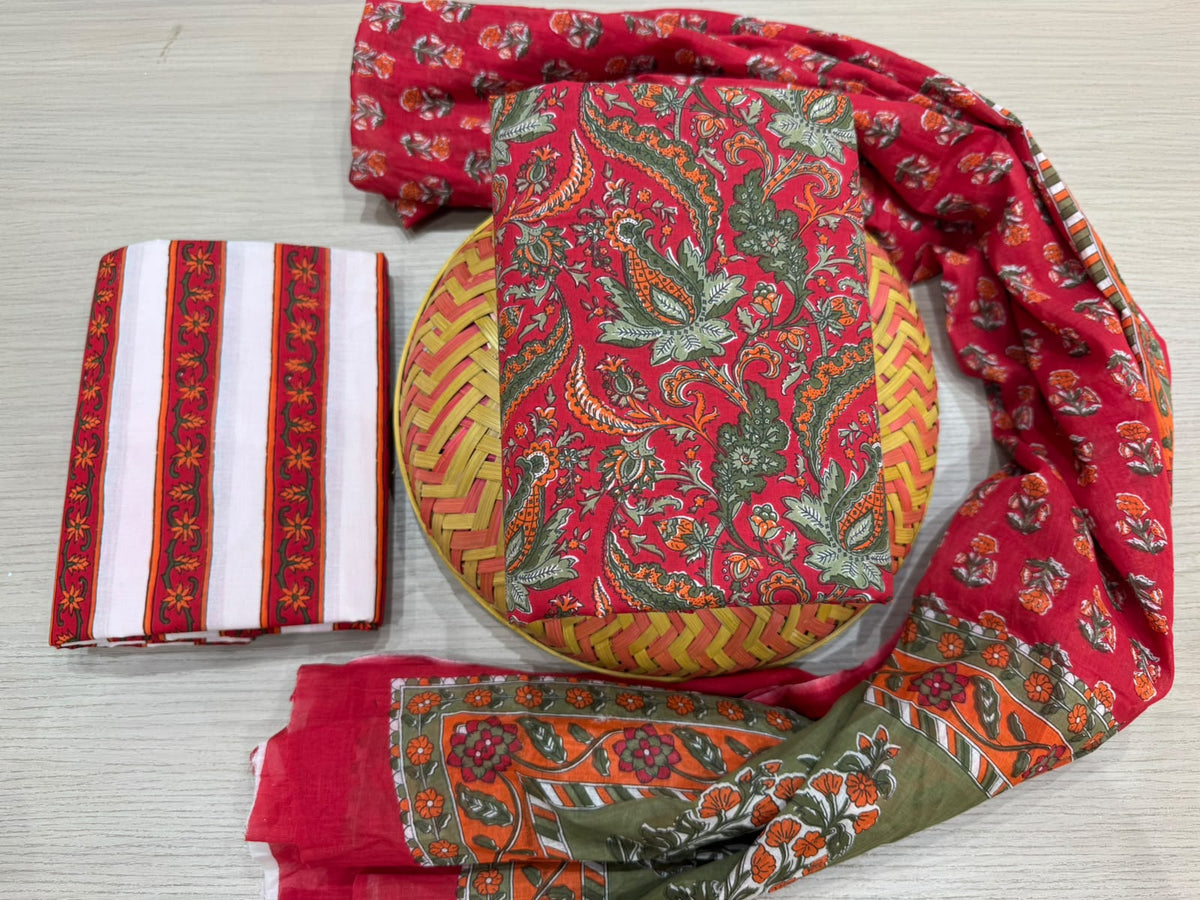 Cotton Suit with Cotton Dupatta