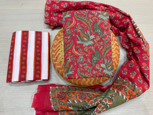 Cotton Suit with Cotton Dupatta