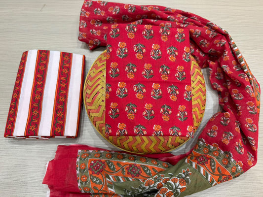 Cotton Suit with Cotton Dupatta