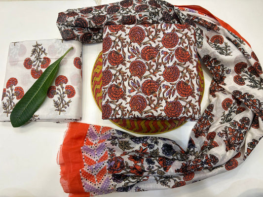 Cotton Suit with Cotton Dupatta