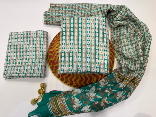 Cotton Suit with Cotton Dupatta