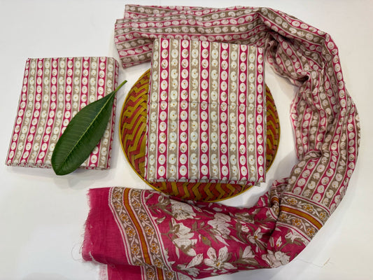 Cotton Suit with Cotton Dupatta