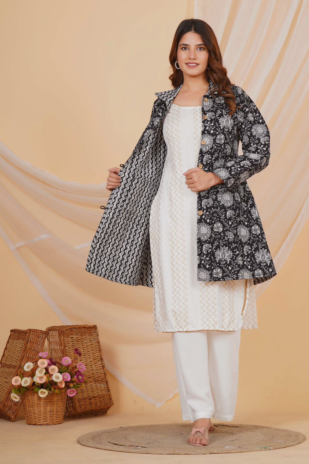 Midnight Garden Reversible Collar Jacket