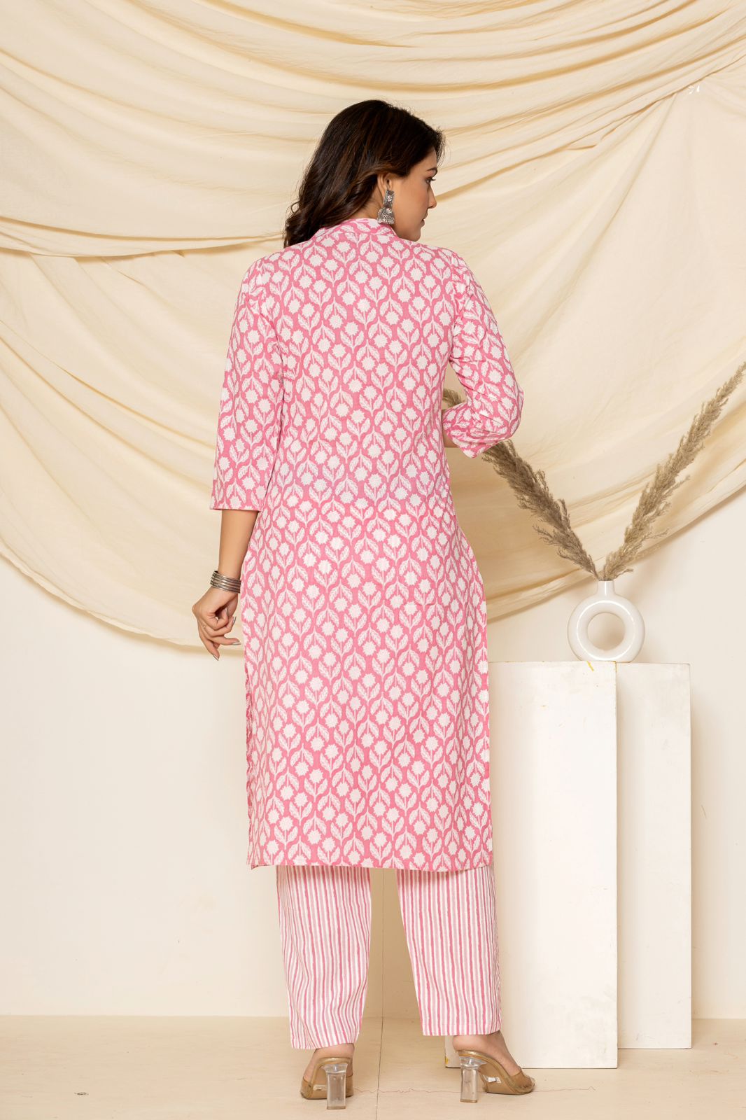 cotton printed kurti pant set