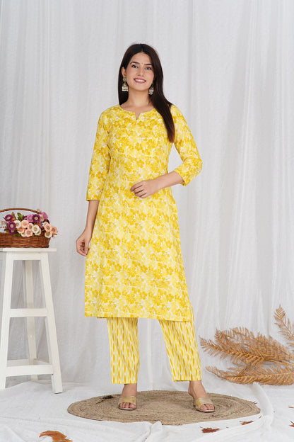 Sunshine Petal Embroidery Kurta Pant Set