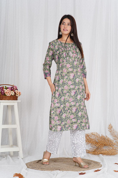 Green Meadow Kurta Pant Set