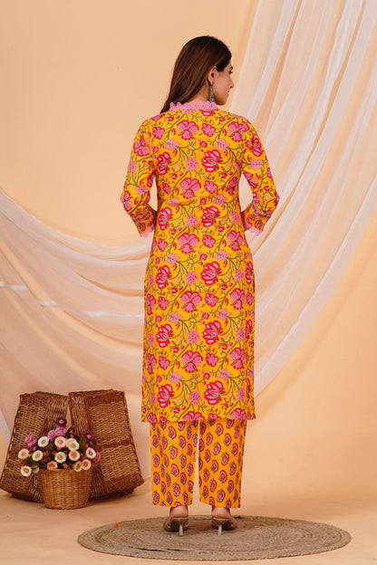 Yellow Delight Kurta Pant Set