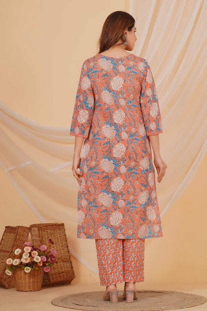 Orange Breeze Kurta Pant Set