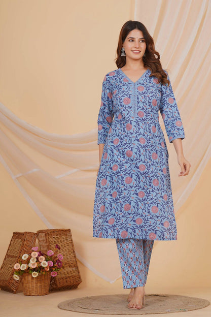 Blue Tranquil Kurta Pant Set