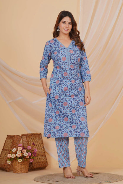 Blue Tranquil Kurta Pant Set