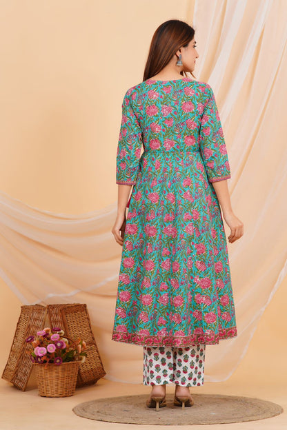 Floral Finesse Anarkali Embroidery Kurta Set