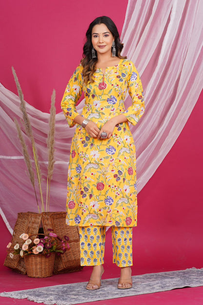 Yellow Delight Kurta Pant Set