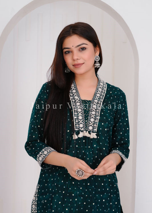 hand block printed kurta set with dupatta