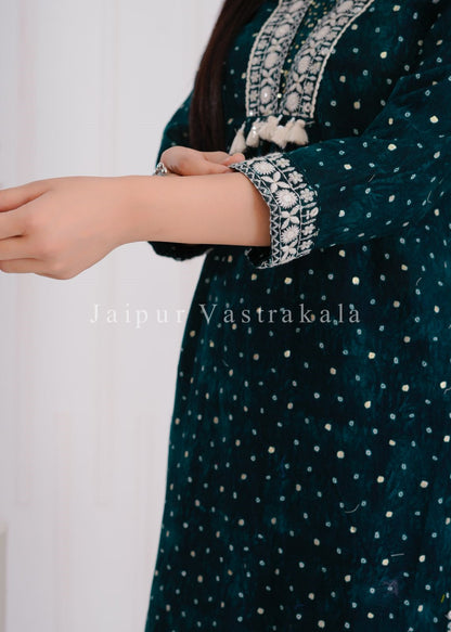 hand block printed kurta set with dupatta