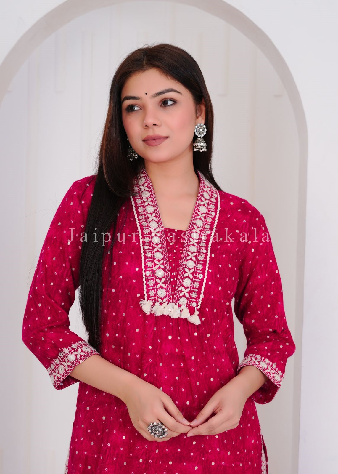 hand block printed kurta set with dupatta