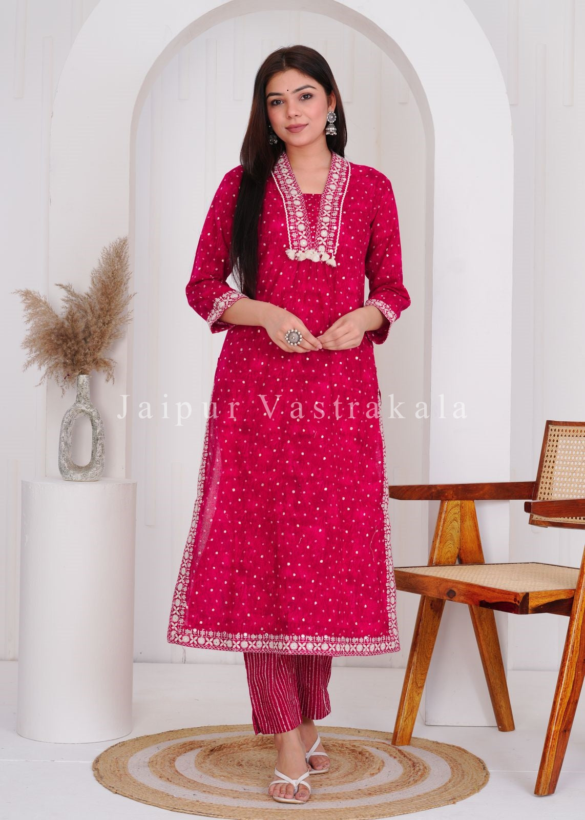hand block printed kurta set with dupatta