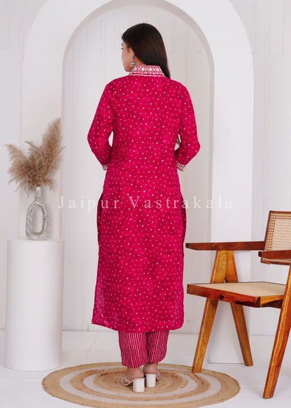 hand block printed kurta set with dupatta