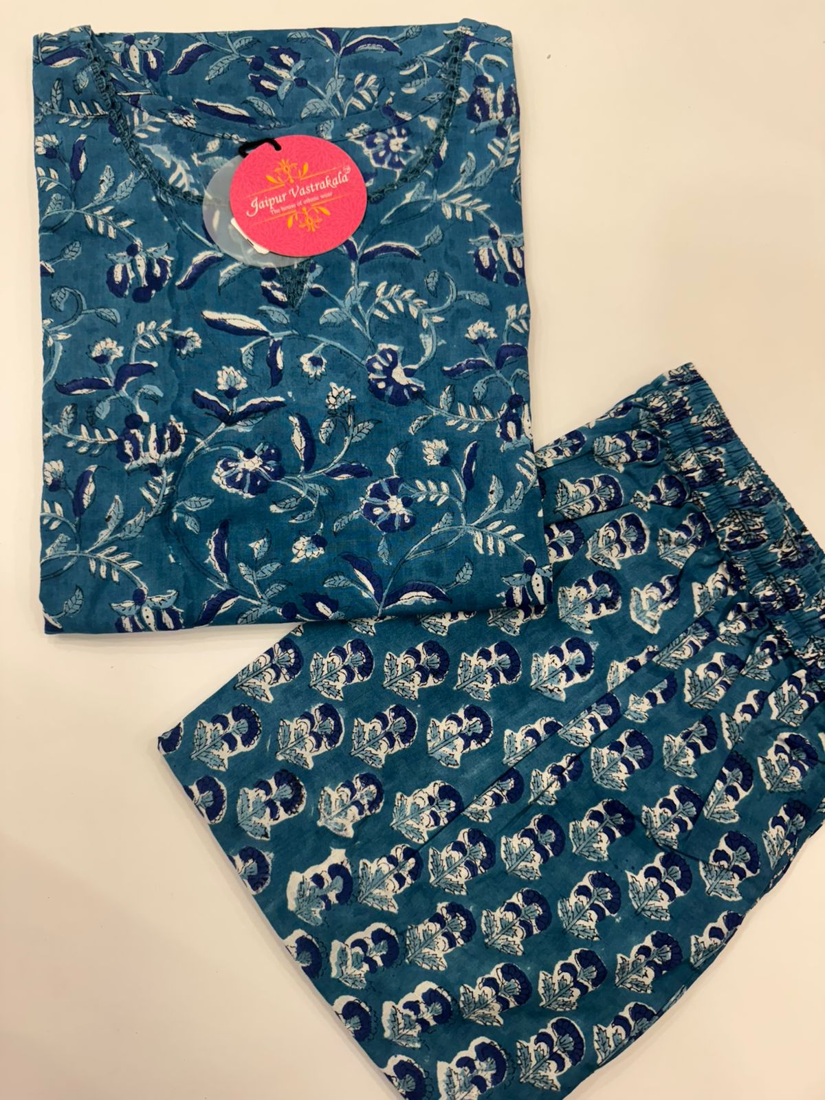 Teal Meadows Kurti Pant