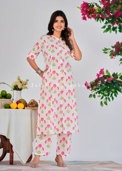 Blush Boota Kurti Pant Coord