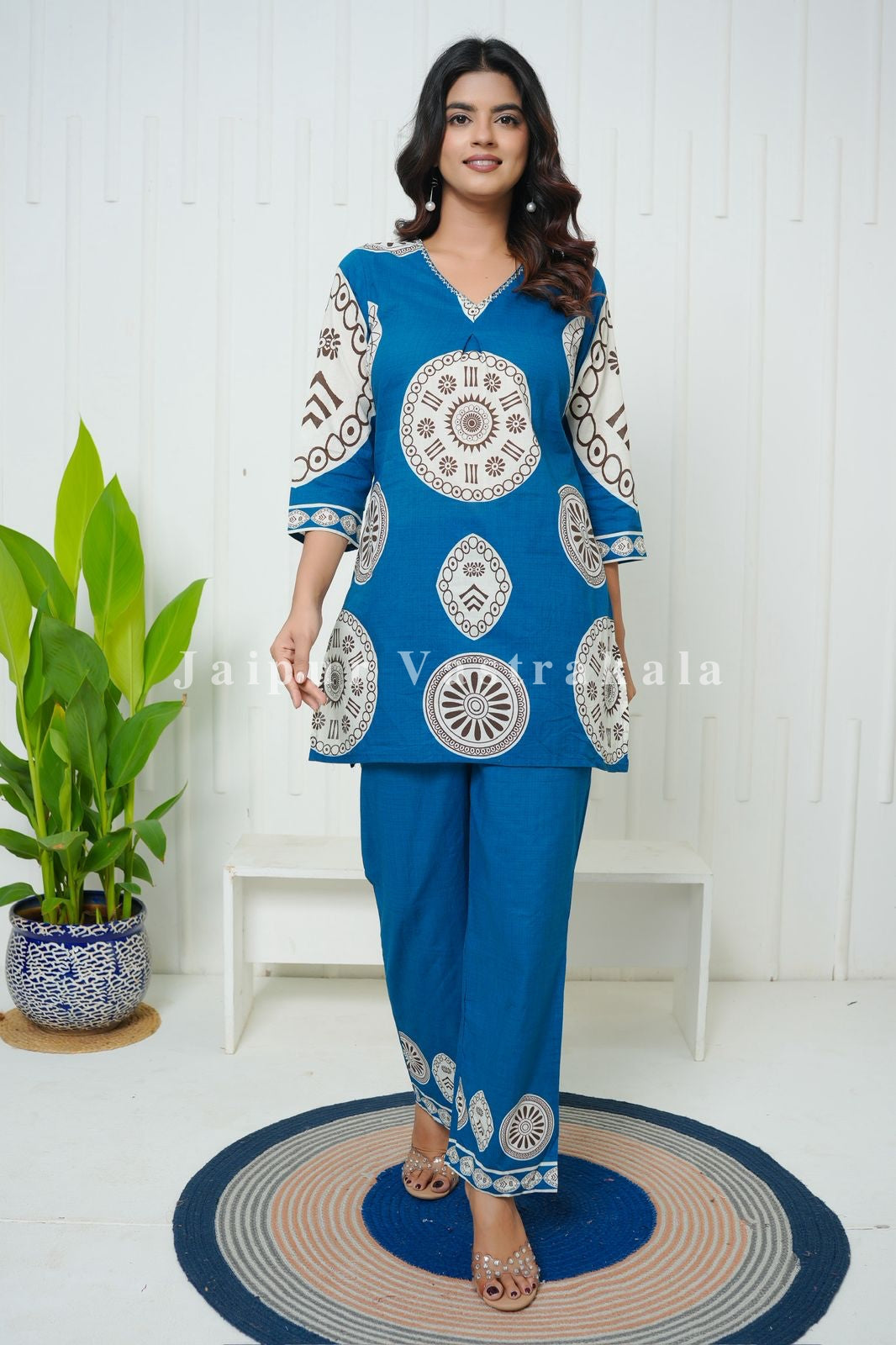 Blue Vintage Cotton Co-ord Set