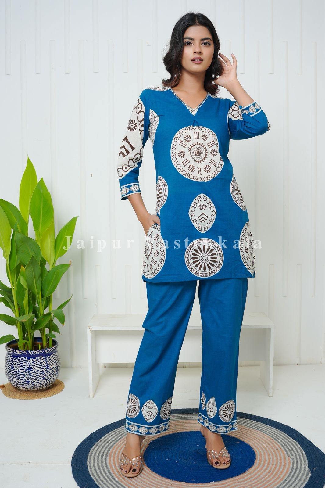Blue Vintage Cotton Co-ord Set