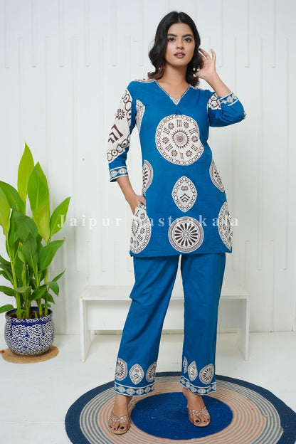 Blue Vintage Cotton Co-ord Set