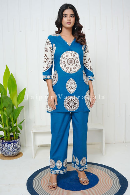 Blue Vintage Cotton Co-ord Set