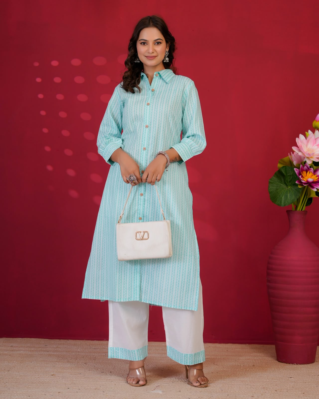 Azure Strokes Everyday Kurta Coord Set