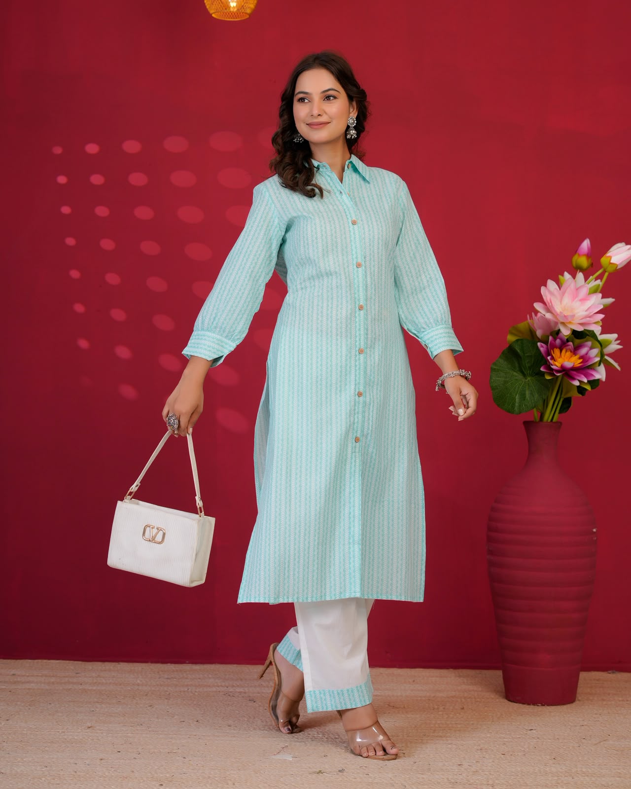Azure Strokes Everyday Kurta Coord Set