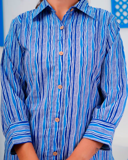Blue Stripes Everyday Kurta Coord Set