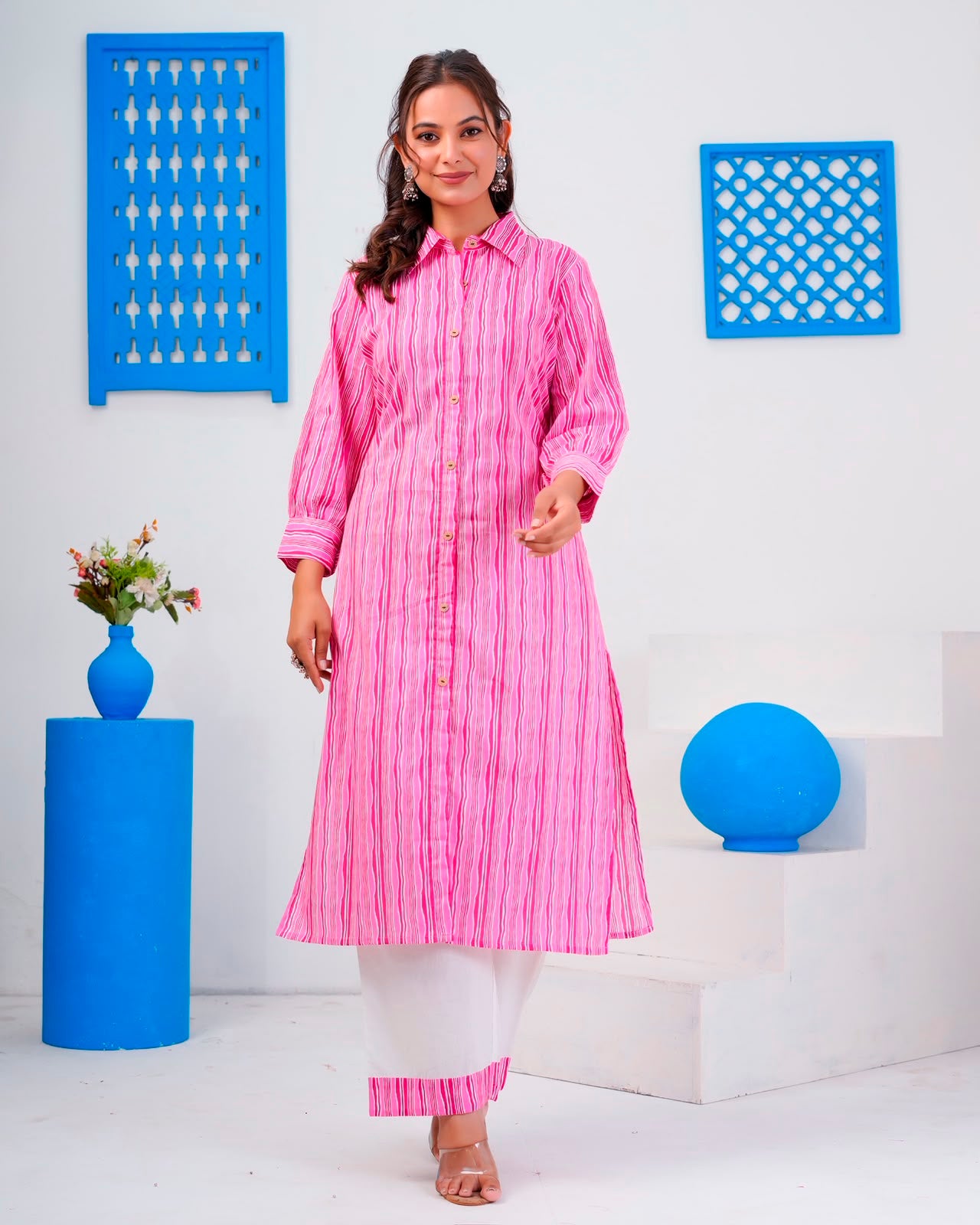 Pink Stripes Everyday Kurta Coord Set