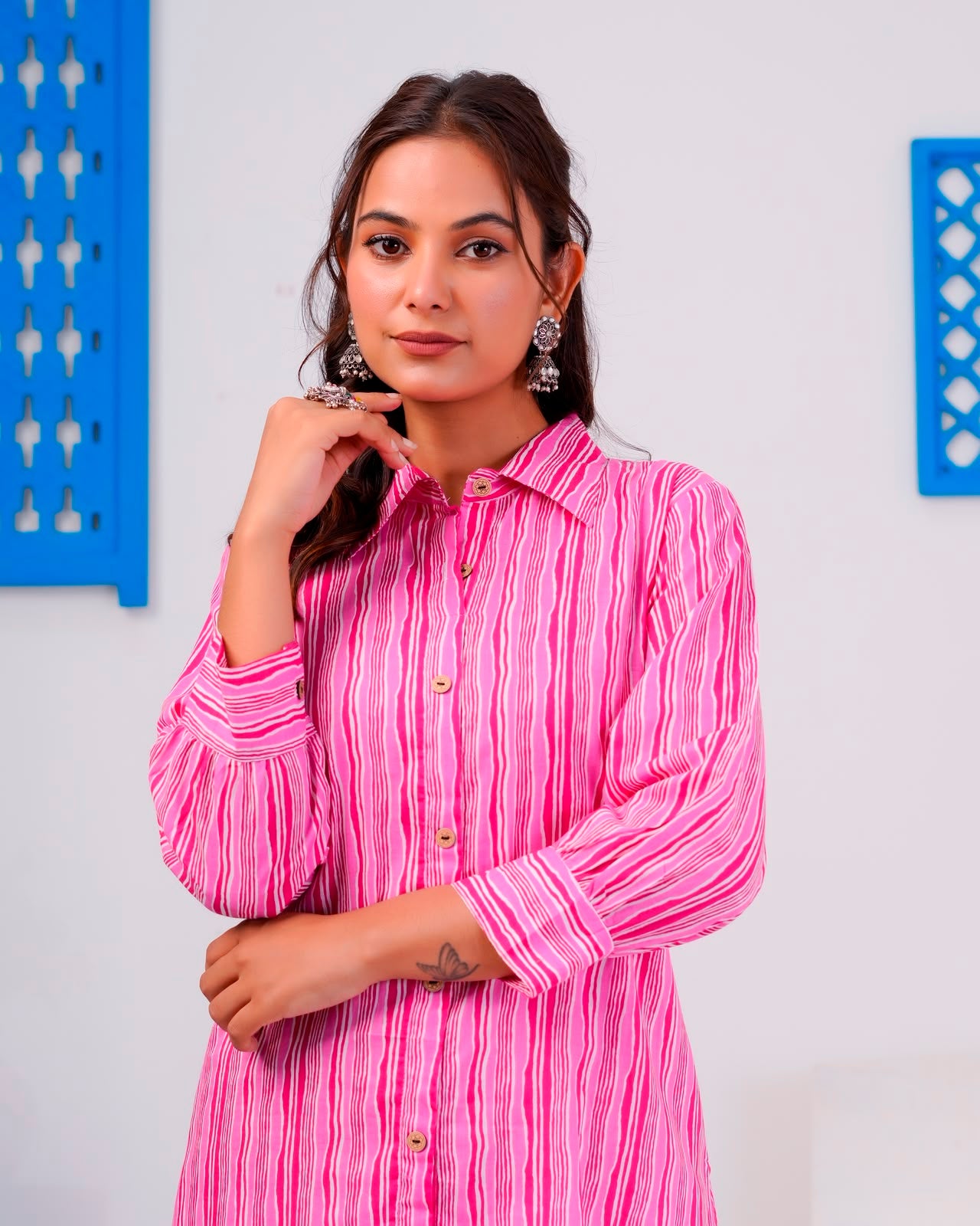 Pink Stripes Everyday Kurta Coord Set